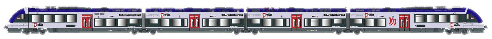LS Models LS10396S - H0 - 4-tlg. Triebzug AGC Nouvelle-Aquitaine, SNCF, Ep. VI - DC-Sound